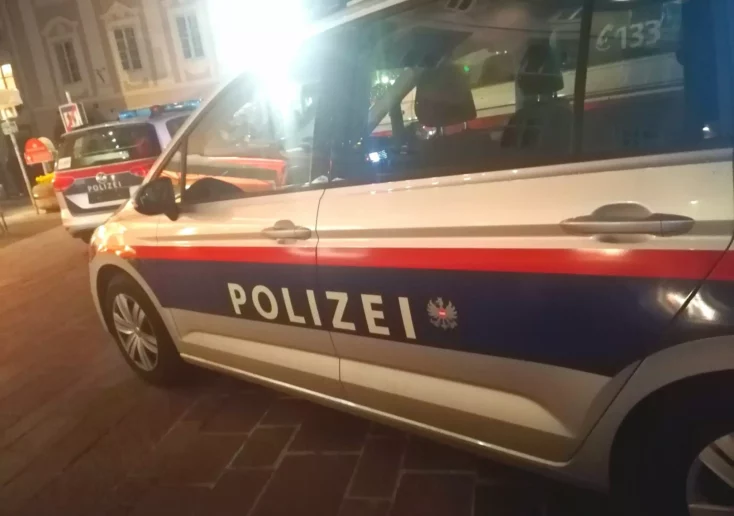 Symbolfoto zu einem Beitrag von 5min.at: Klagenfurter Polizei bei Nacht
