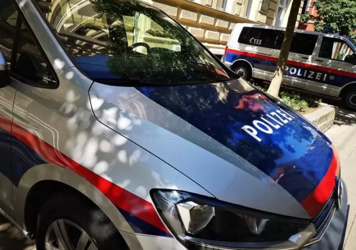 Symbolfoto von 5min.at: Polizeiautos bei Tag.
