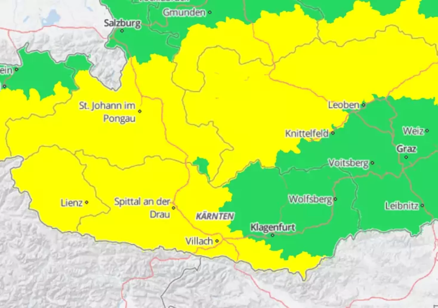 Bild auf 5min.at zeigt einen Screenshot der GeoSphere Austria.