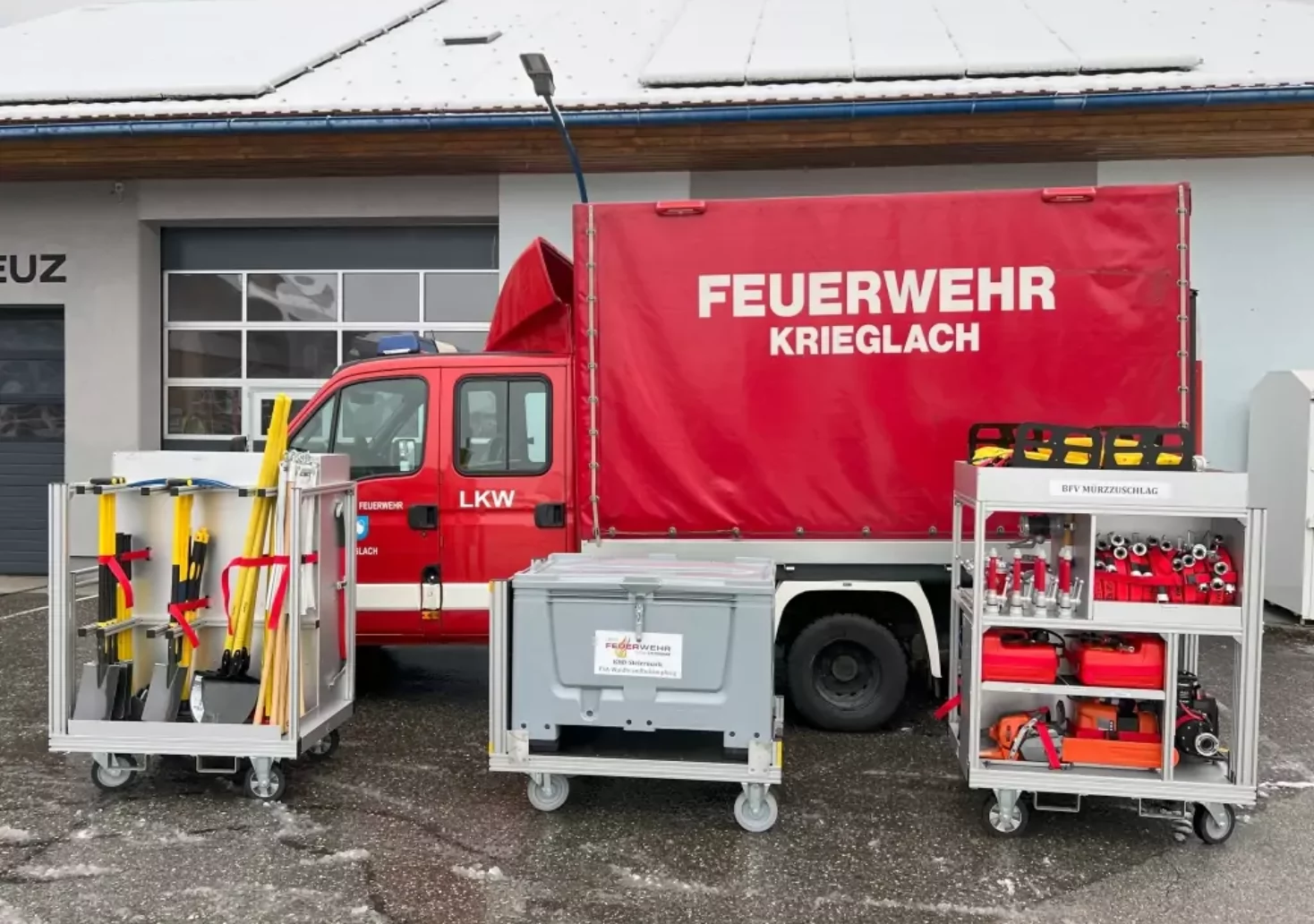 Waldbrandausrüstung bei der Feuerwehr Krieglach stationiert