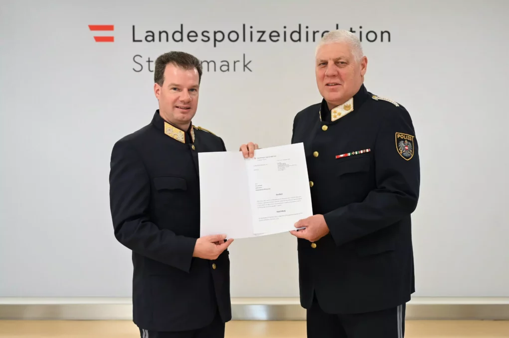 Beamte übernehmen neue Funktionen bei der steirischen Polizei