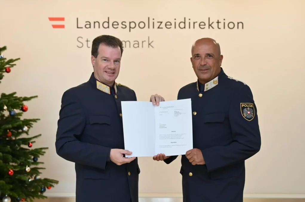 Beamte übernehmen neue Funktionen bei der steirischen Polizei
