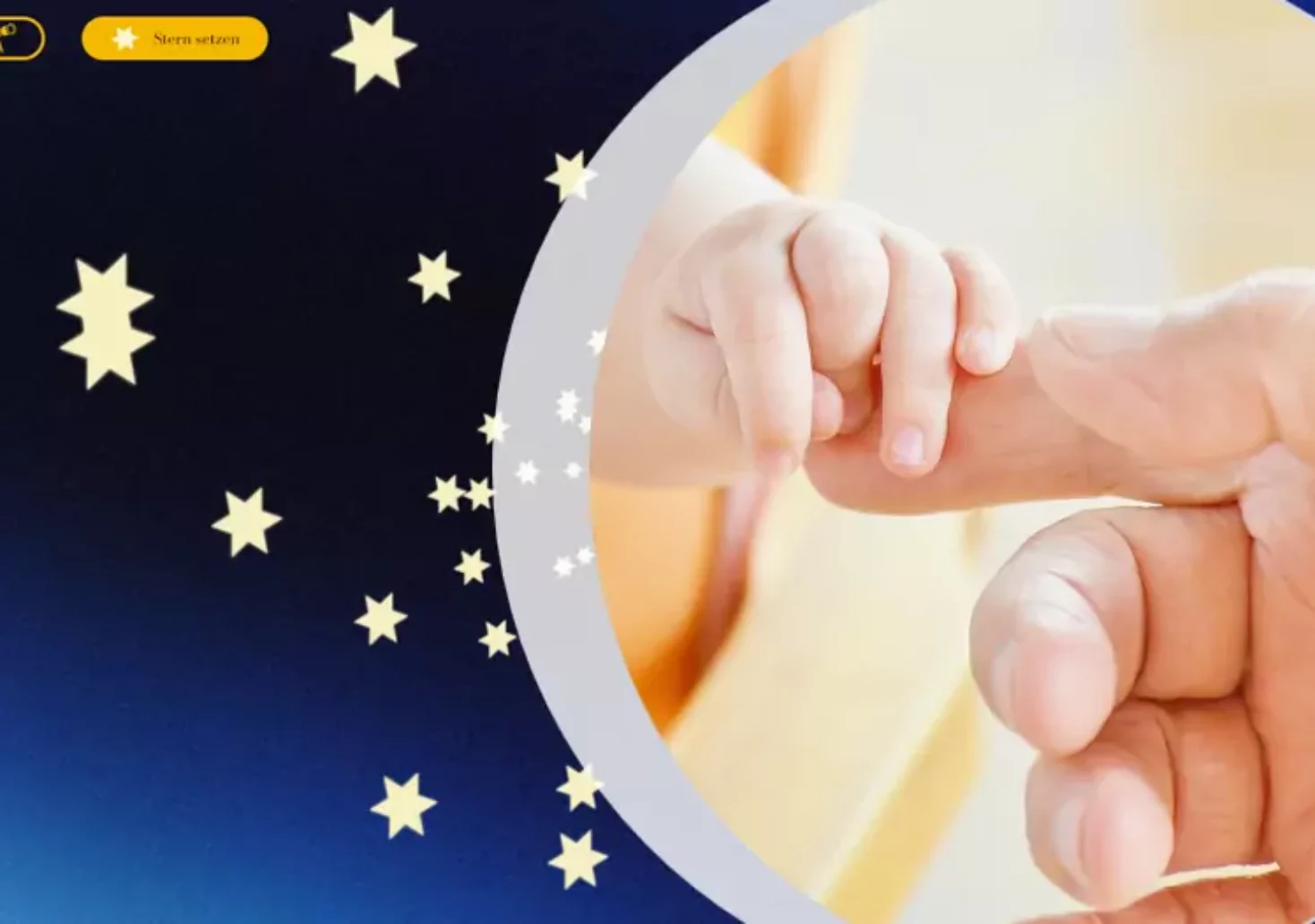 Setze einen Stern für dein geliebtes Kind im virtuellen Sternehimmel!