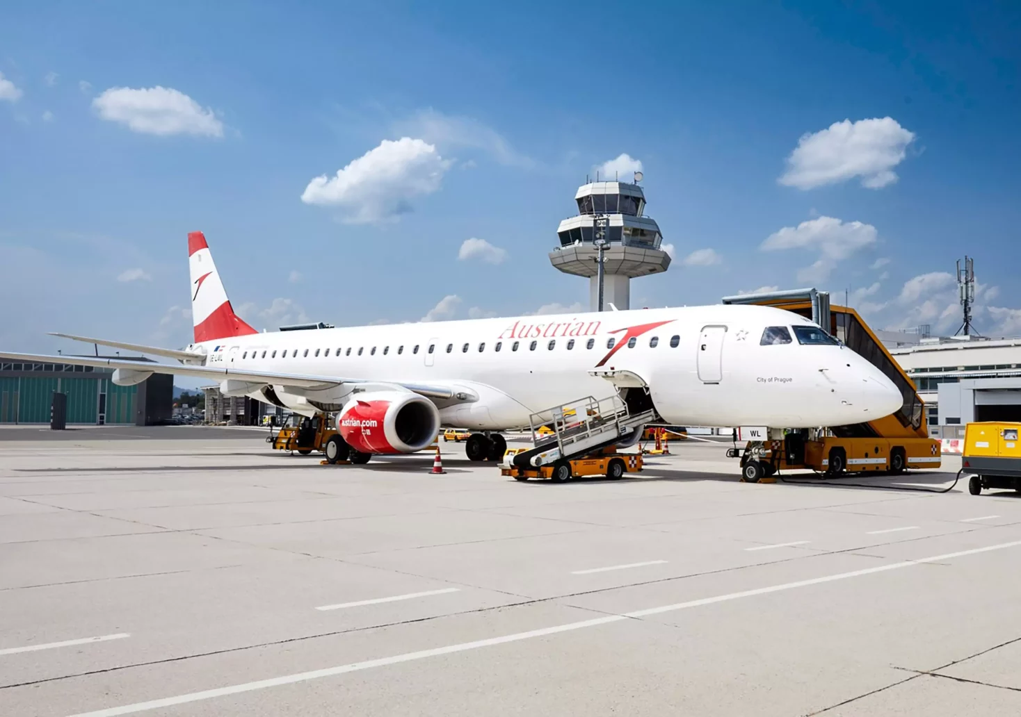 Das Foto auf 5min.at zeigt ein Flugzeug der Austrian Airlines
