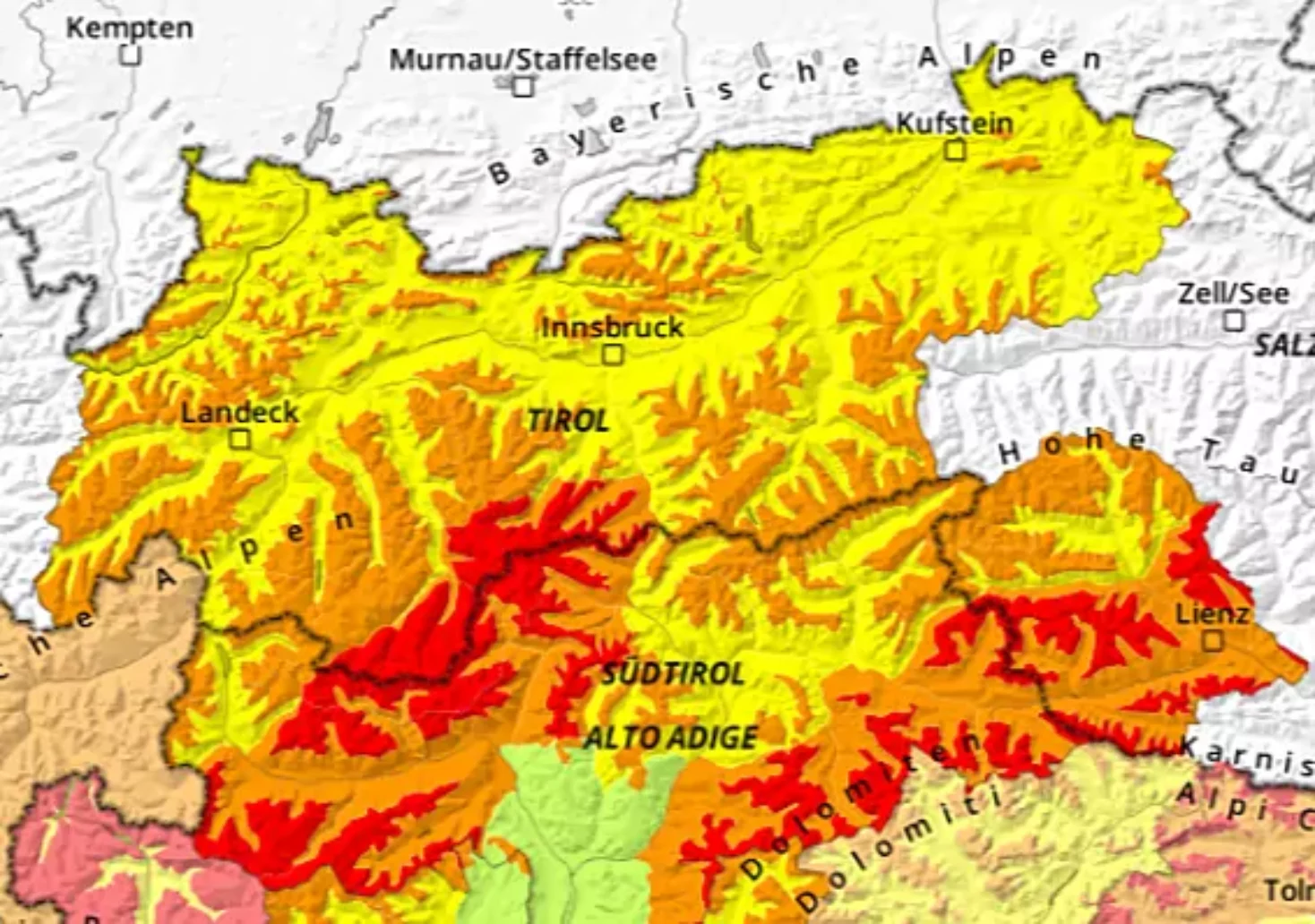 Lawinenwarnung für Tirol: Große Gefahr oberhalb von 2.000 Metern