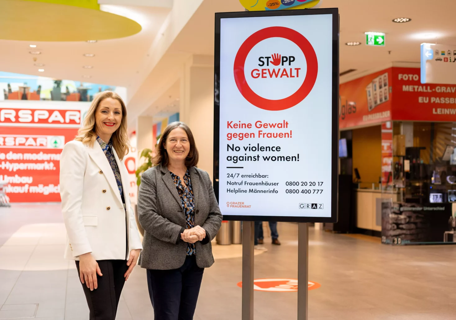 Einkaufszentren on Board: „Stopp-Gewalt“-Projekt wird ausgeweitet