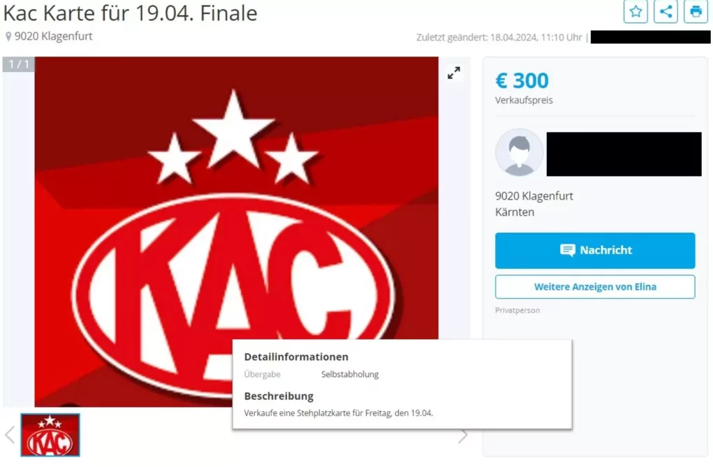 Abzocke auf Online-Marktplätzen: Bis zu 300 Euro für Eishockey-Ticket
