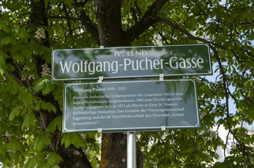 Segen von oben: Grazer Gasse erinnert an Wolfgang Pucher