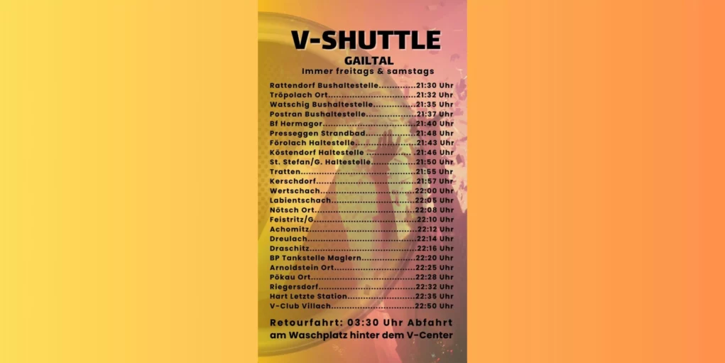 Bock auf Party? Der V-Shuttle bringt dich zum Club und wieder heim!