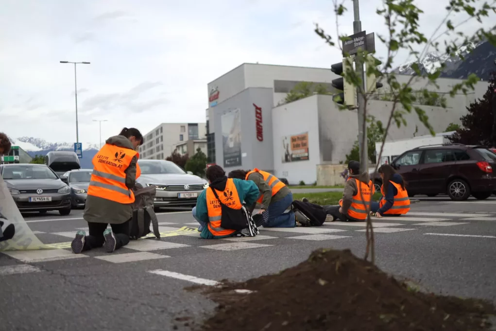 Baum auf Asphalt gepflanzt: Verkehr in Innsbruck wurde lahm gelegt
