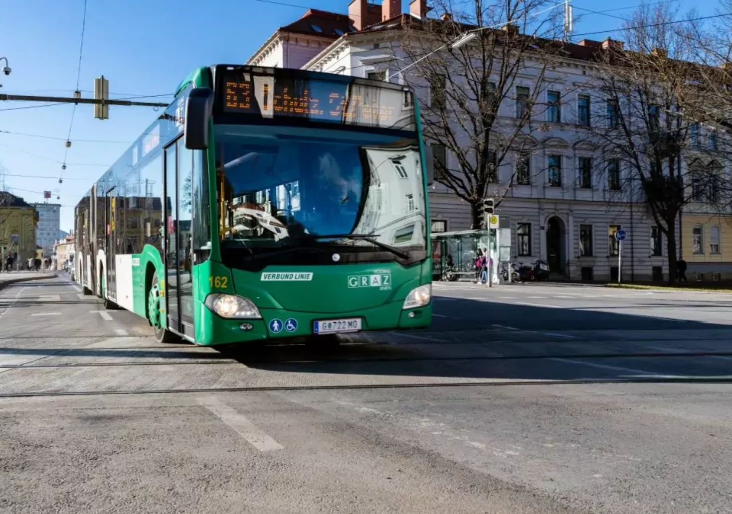 Das Bild auf 5min.at zeigt einen Bus in Graz.