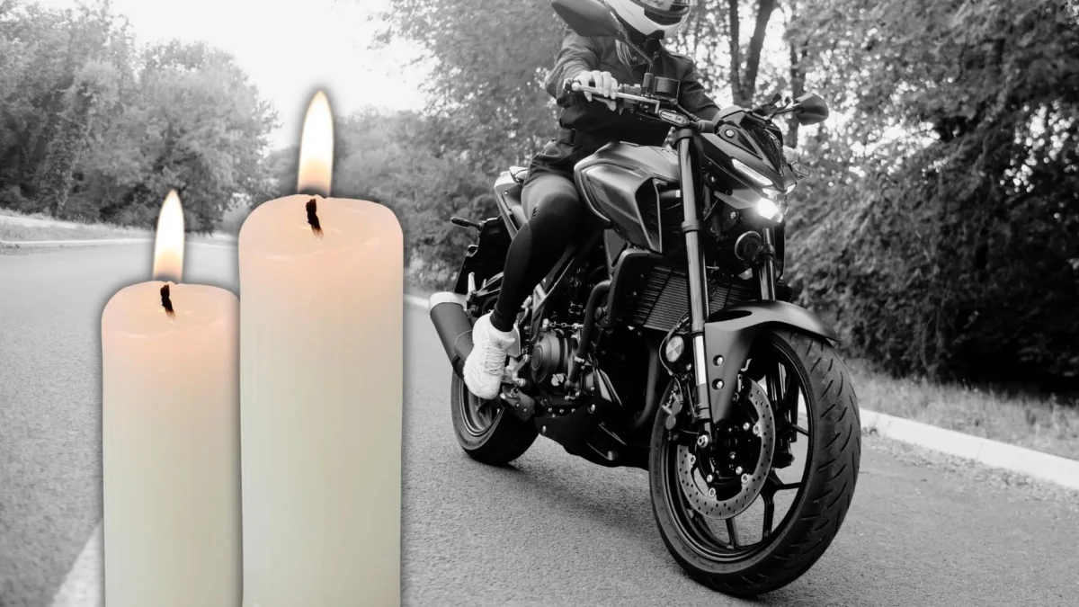 Eine Bildmontage auf 5min.at zeigt zwei brennende Kerzen und einen Motorradfahrer.