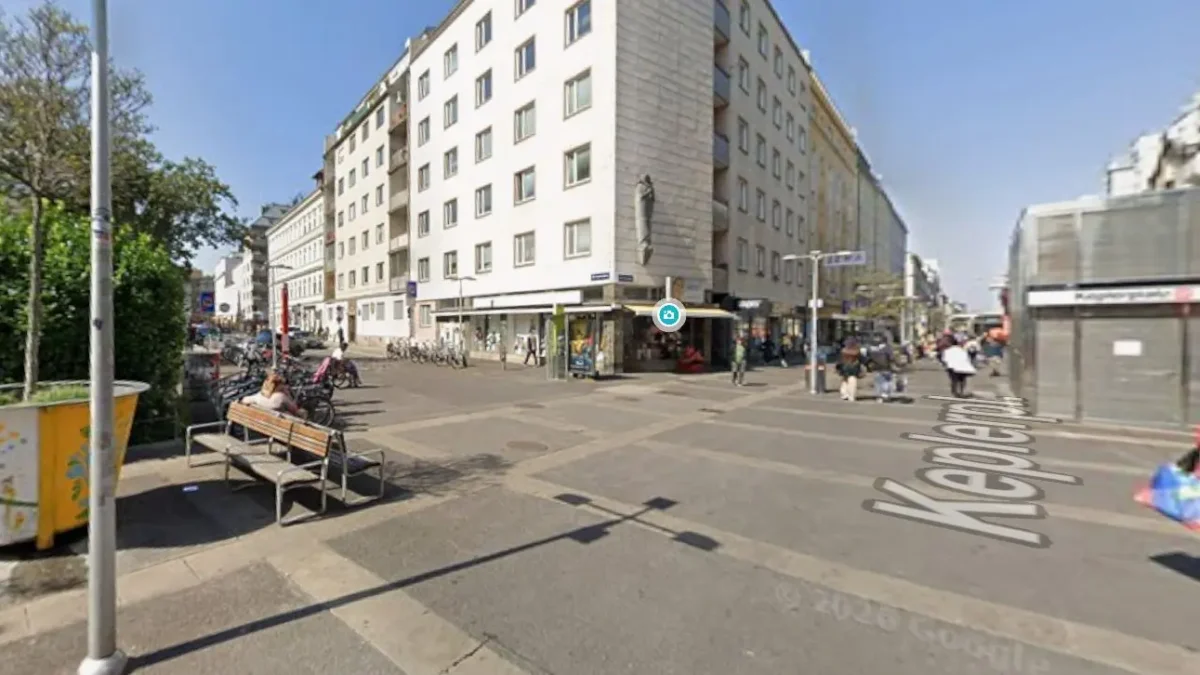 Foto in Beitrag von 5min.at zeigt den Keplerplatz in Wien.