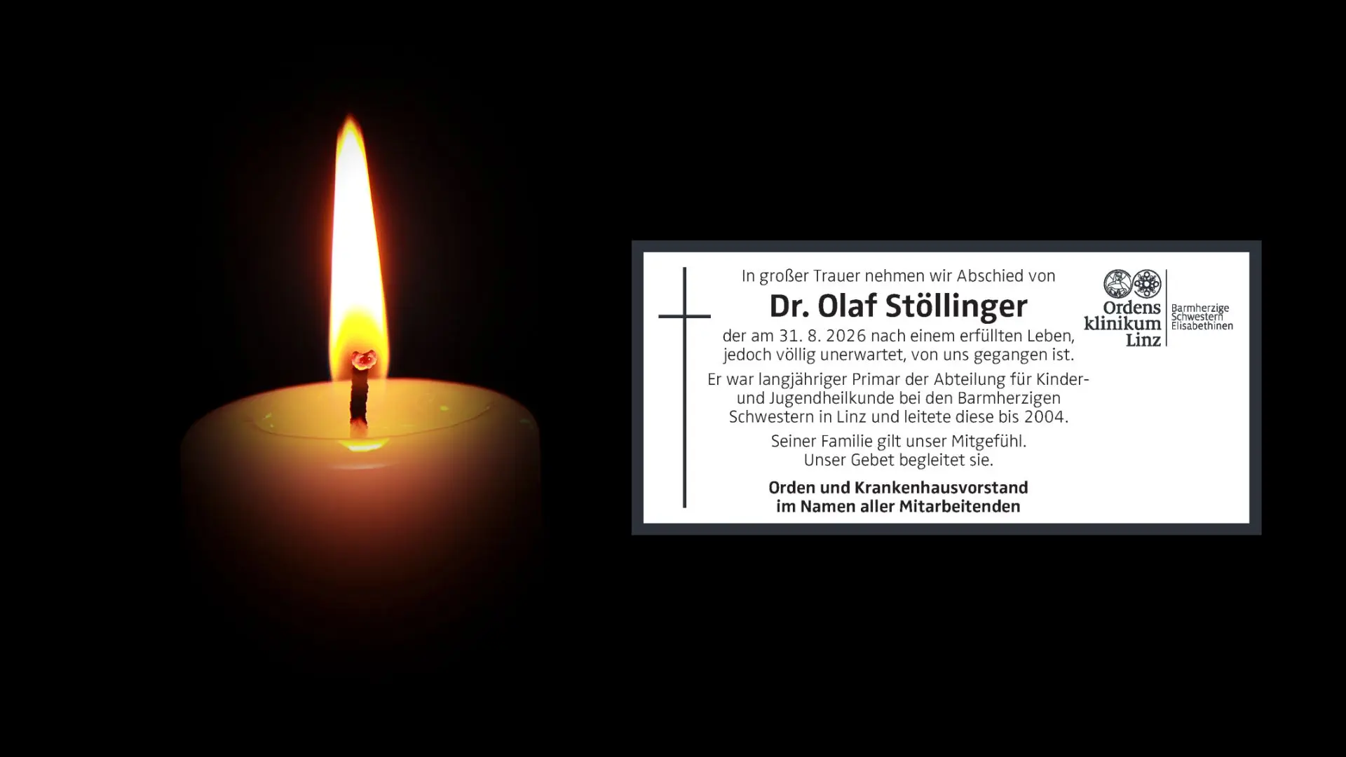 Auf dem Foto von www.5min.at sieht man eine Traueranzeige.